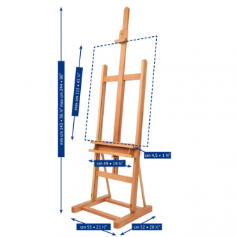 CHEVALET ATELIER BASE TABLETTE M/09