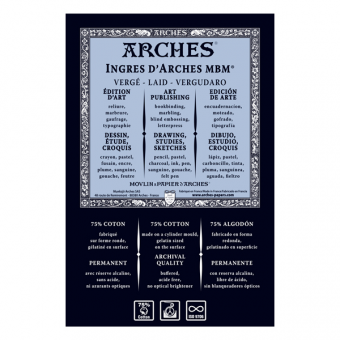 INGRES MBM ARCHES FEUILLES FEUILLE INGRES MBM ARCHES 50 X 65 130 G VERGE BLANC