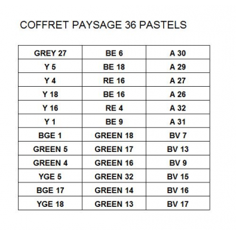 COFFRETS PASTELS SECS EXTRA FINS SET 36 PASTELS  PAYSAGE