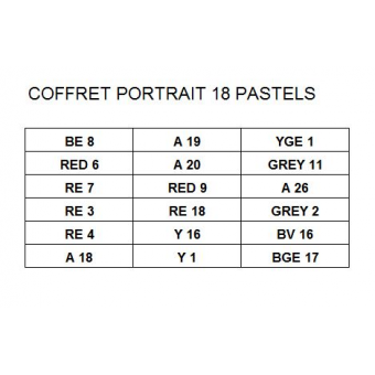 COFFRETS PASTELS SECS EXTRA FINS SET 18 PASTELS  PORTRAIT