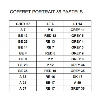 COFFRETS PASTELS SECS EXTRA FINS SET 36 PASTELS  PORTRAIT