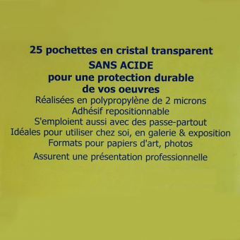 PACK DE 25 POCHETTES CRISTAL