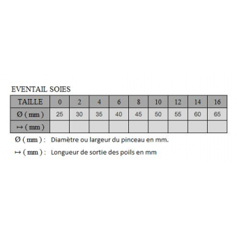 PINCEAUX FORME EVENTAIL SOIES BLANCHES