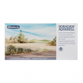 AQUARELLES COFFRET METAL 40 DEMI-GODETS AQUARELLE HORADAM SUPER GRANULATION