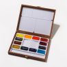 COFFRETS AQUARELLE EXTRA FINE COFFRET ACAJOU 3 PALETTES + 12 COULEURS SELECTION CLASSIQUE