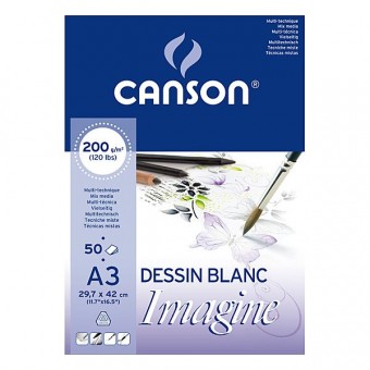 IMAGINE BLOC COLLE 1 COTE 50 FEUILLES 200 G BLANC