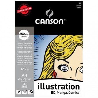 ILLUSTRATION BLOC COLLE 1 COTE 12 FEUILLES 250G BLANC