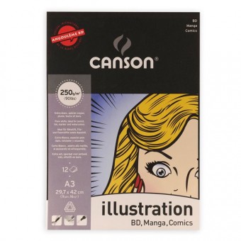 ILLUSTRATION BLOC COLLE 1 COTE 12 FEUILLES + 4 OFFERTES 250G BLANC