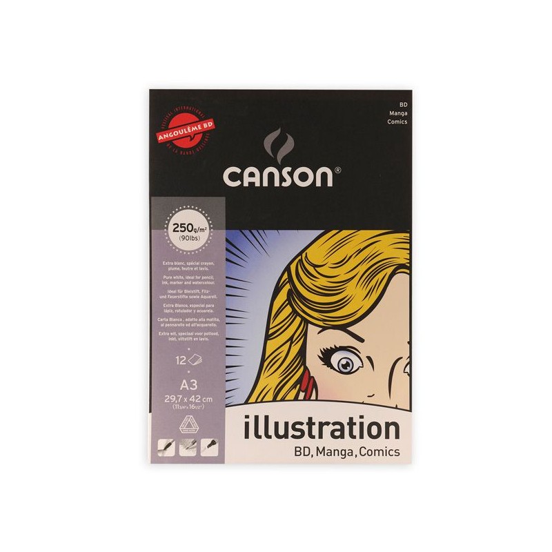 ILLUSTRATION BLOC COLLE 1 COTE 12 FEUILLES + 4 OFFERTES 250G BLANC