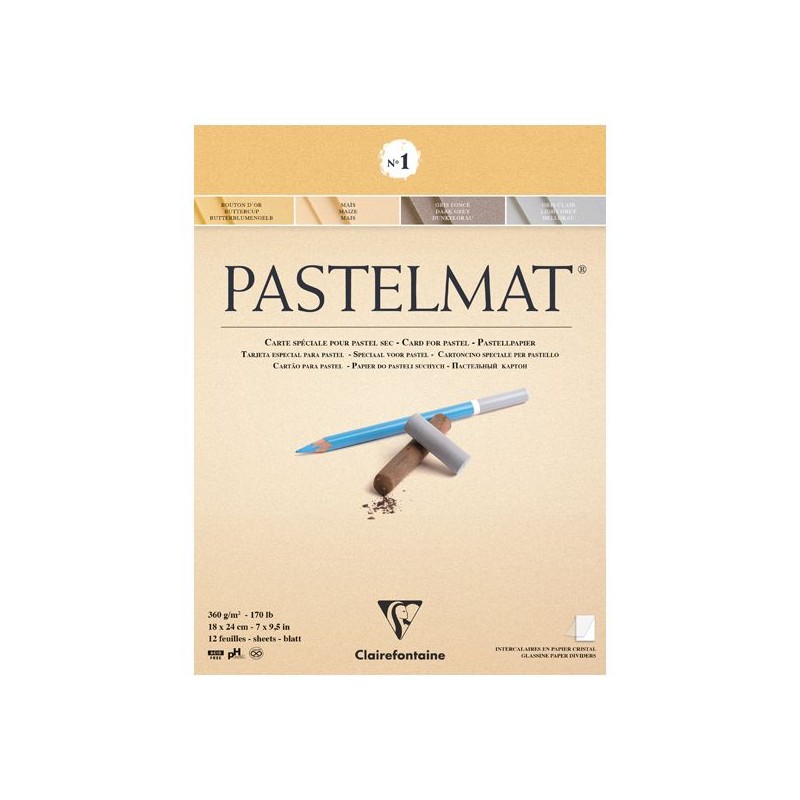 BLOC PASTELMAT 12 FEUILLES 360G N° 1