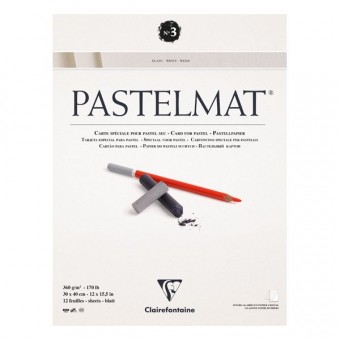 BLOC PASTELMAT 12 FEUILLES 360G N° 3 BLANC