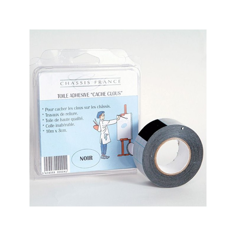 ROULEAU TOILE ADHESIVE RELON NOIR 30 MM x 10 ML