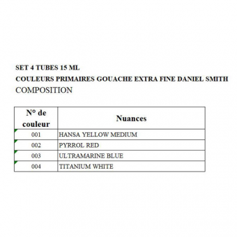 SET 3 PRIMAIRES ET BLANC TITANE