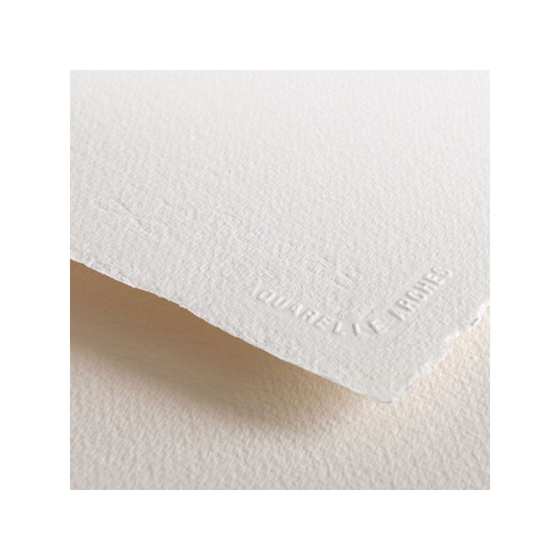 FEUILLE ARCHES AQUARELLE 56 X 76 185G GRAIN FIN BLANC NATUREL