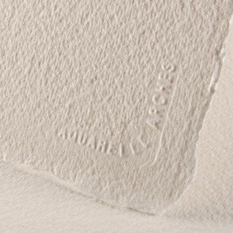 FEUILLE ARCHES AQUARELLE 56 X 76 300G GRAIN TORCHON BLANC NATUREL