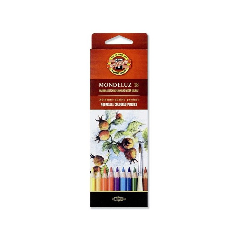 ETUI CARTON 18 CRAYONS AQUARELLE MONDELUZ