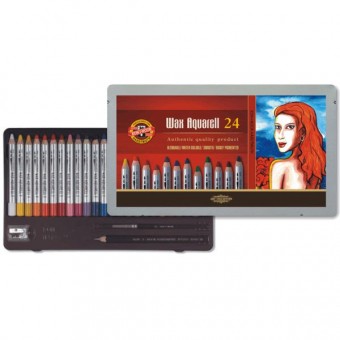 ETUI DE 24 CRAYONS WAX...