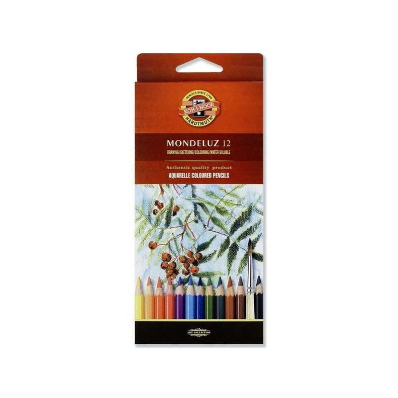 ETUI CARTON 12 CRAYONS AQUARELLE MONDELUZ