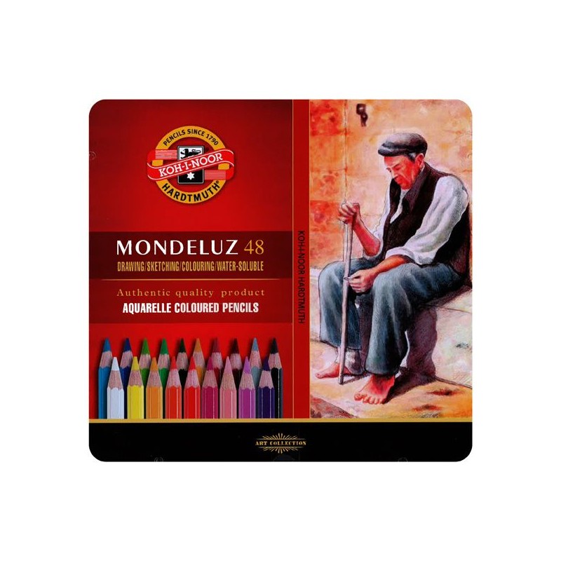 COFFRET METAL 48 CRAYONS AQUARELLE MONDELUZ