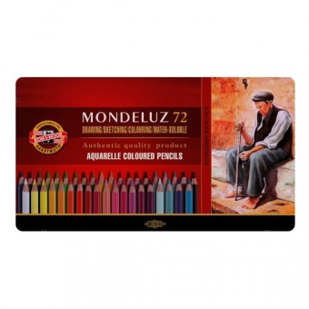 COFFRET METAL 72 CRAYONS AQUARELLE MONDELUZ