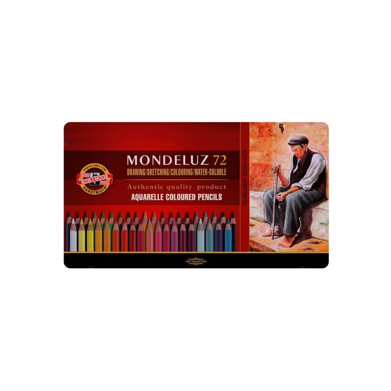 COFFRET METAL 72 CRAYONS AQUARELLE MONDELUZ