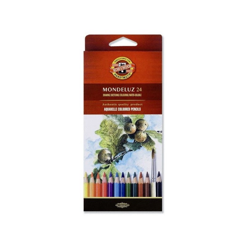 ETUI CARTON 24 CRAYONS AQUARELLE MONDELUZ