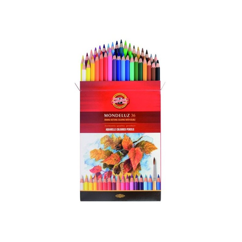 ETUI CARTON 36 CRAYONS AQUARELLE MONDELUZ