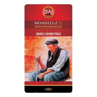 COFFRET METAL 12 CRAYONS AQUARELLE MONDELUZ