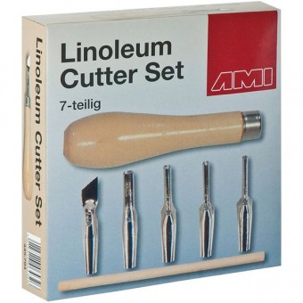 SET LINOGRAVURE 1 MANCHE BOIS ET 5 GOUGES