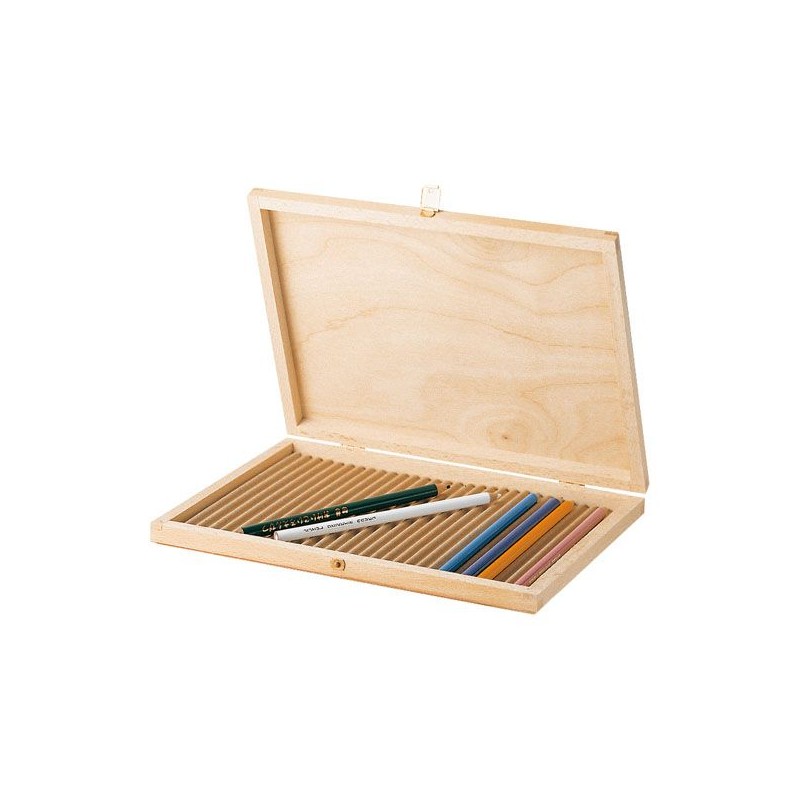 COFFRET BOIS VIDE POUR CRAYONS