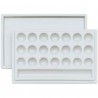 PALETTE PORCELAINE RECTANGULAIRE 11.5 X 18 CM  22 TROUS AVEC COUVERCLE