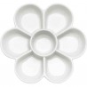 PALETTE PORCELAINE FORME FLEUR DIAMETRE 18.5 CM 7 CASES