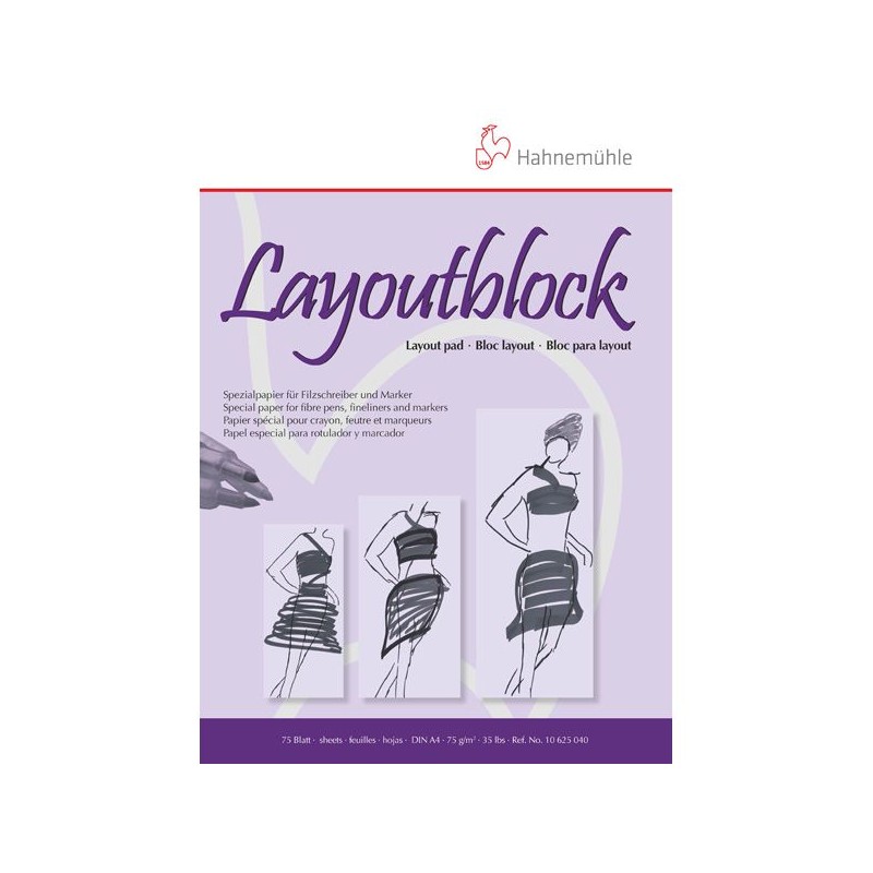 HAHNEMUHLE BLOC LAYOUT 75 G   75 FEUILLES   A3 29.7 X 42