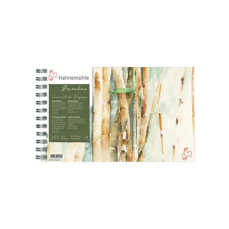 BAMBOO CARNET SPIRALE 15 FEUILLES 265 G 15.3 X 25