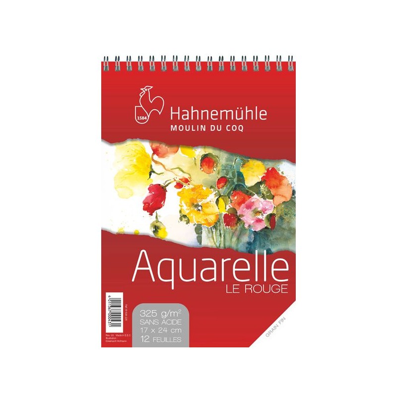 LE ROUGE BLOC SPIRALE 12 FEUILLES 325G GRAIN FIN