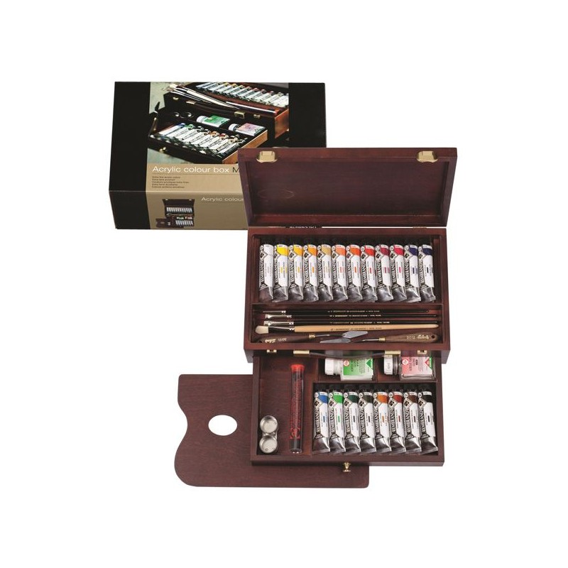 COFFRET BOIS MASTER ACRYLIQUE REMBRANDT