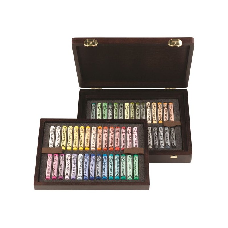 COFFRET BOIS PASTELS REMBRANDT LUXE 60 L