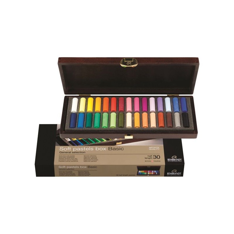 COFFRET BOIS PASTELS REMBRANDT BASIC 30,5