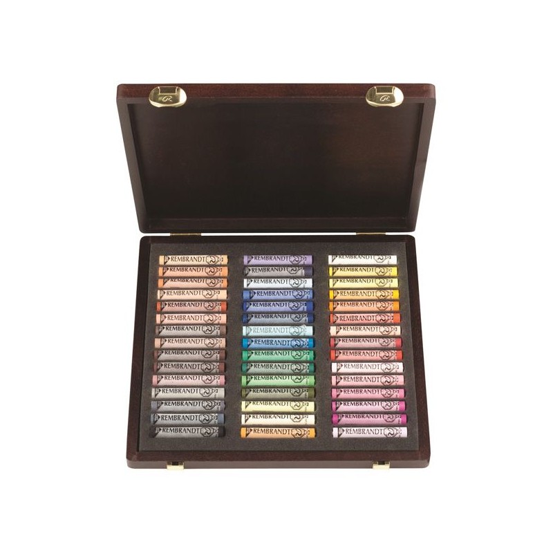 COFFRET BOIS PASTELS REMBRANDT TRADITIONAL 45 P