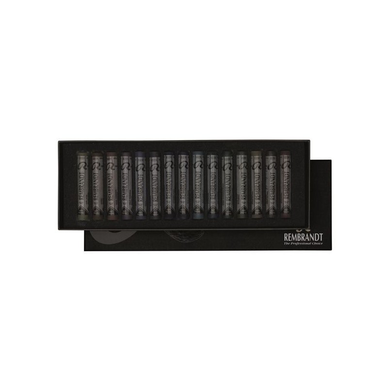 BOITE CARTON 15 PASTELS COULEURS SOMBRES