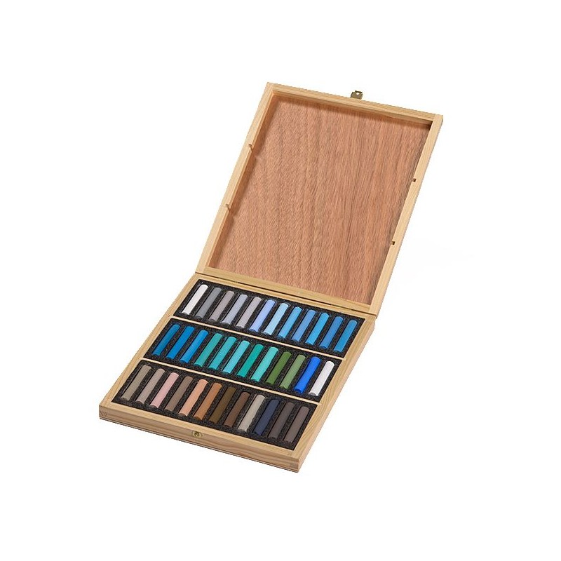 COFFRET BOIS 36 PASTELS MARINE