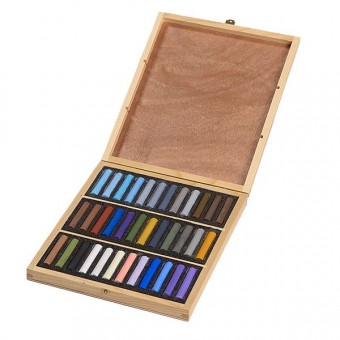 COFFRET BOIS 36 PASTELS NEIGE