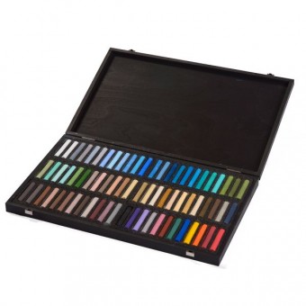 COFFRET BOIS 72 PASTELS MARINE