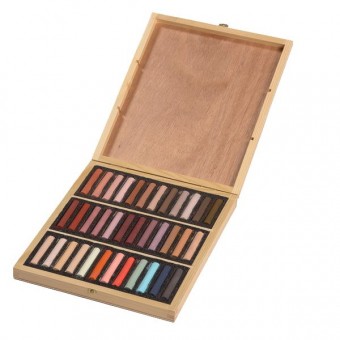 COFFRET BOIS 36 PASTELS...