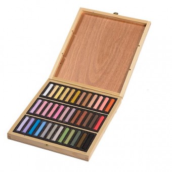 COFFRET BOIS 36 PASTELS...