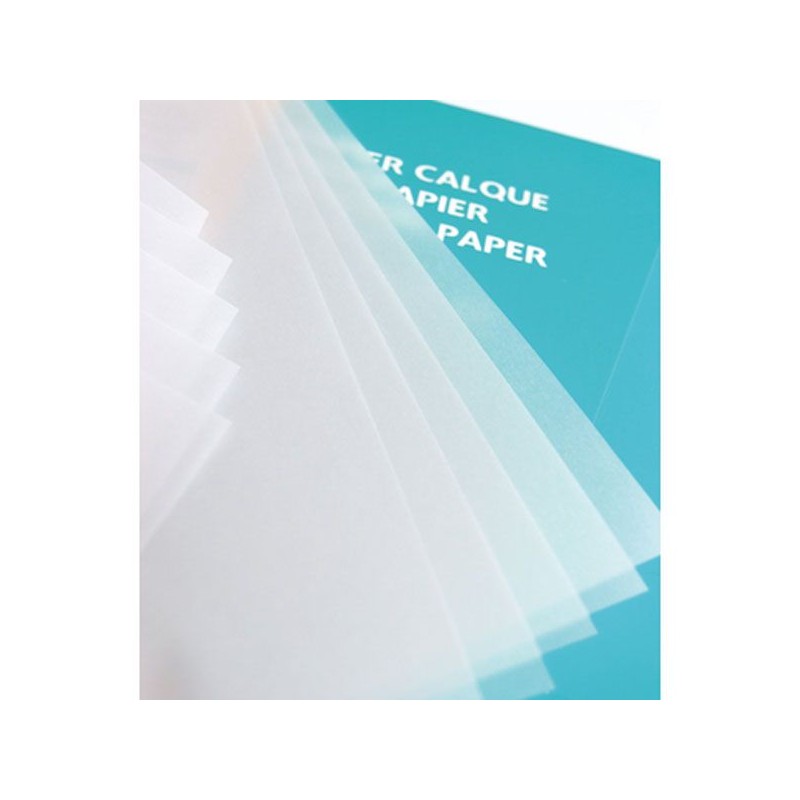 RAME DE 10 FEUILLES 50 X 65 PAPIER CALQUE 55 G