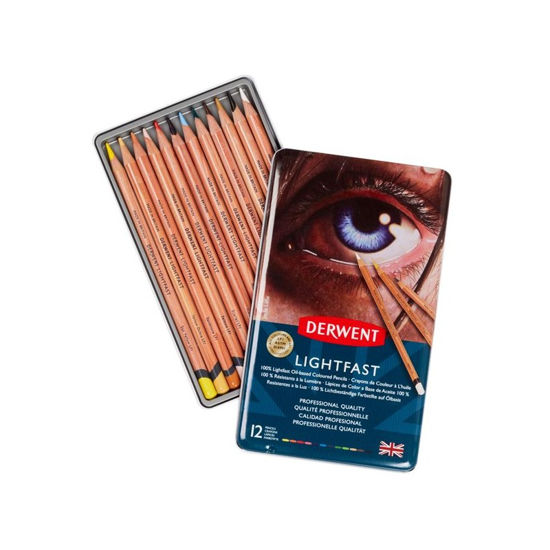 BOITE METAL 12 CRAYONS LIGHTFAST