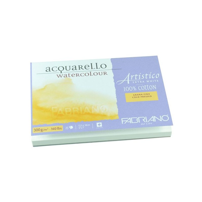 ARTISTICO BLOC EXTRAWHITE COLLE 4 COTES 25 FEUILLES 300 G GRAIN FIN