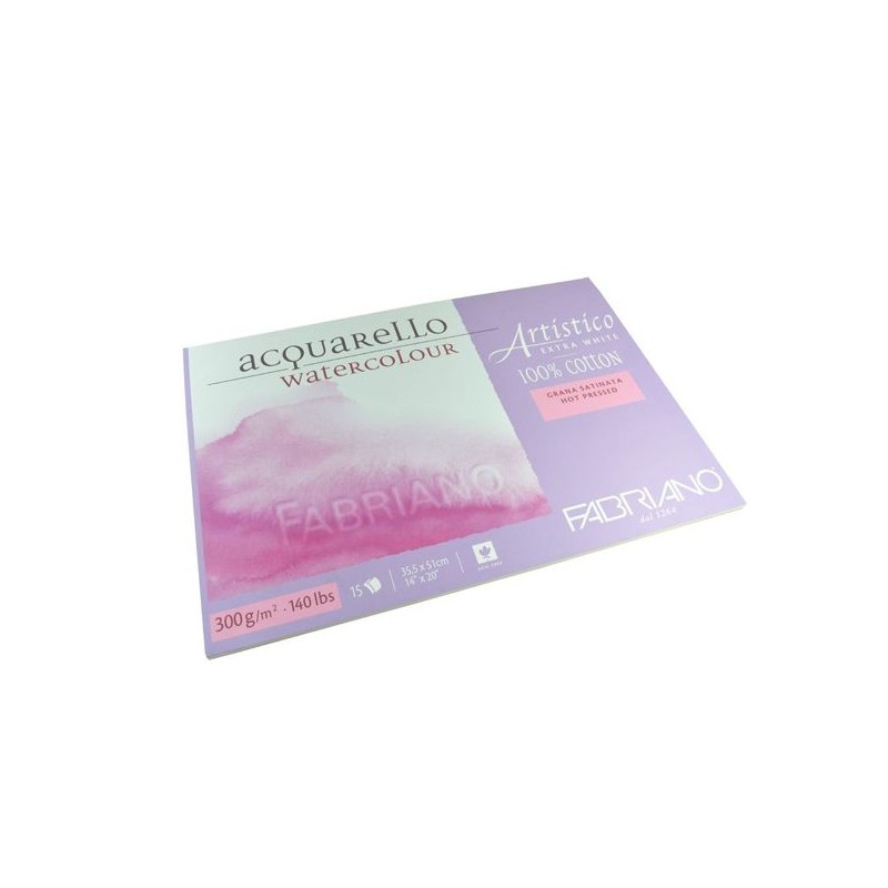 ARTISTICO BLOC EXTRAWHITE COLLE 4 COTES 15 FEUILLES 300 G GRAIN SATIN