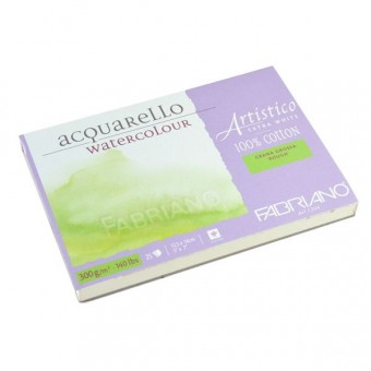 ARTISTICO BLOC EXTRAWHITE COLLE 4 COTES 25 FEUILLES 300 G GRAIN TORCHON